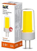 Лампа светодиодная COB капсула 3Вт 230В 3000К керамика G4 | код LLE-COB-3-230-30-G4 | IEK